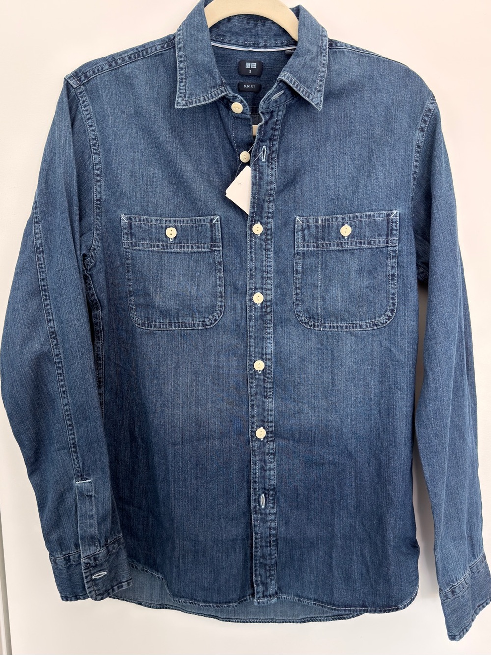 Uniqlo Men's Slim Denim Button-Down Shirt